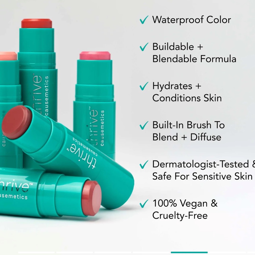 🩷 Thrive Causemetics Triple Threat™ Blush Stick - Maggie (Rose Shimmer) - Picture 4 of 10